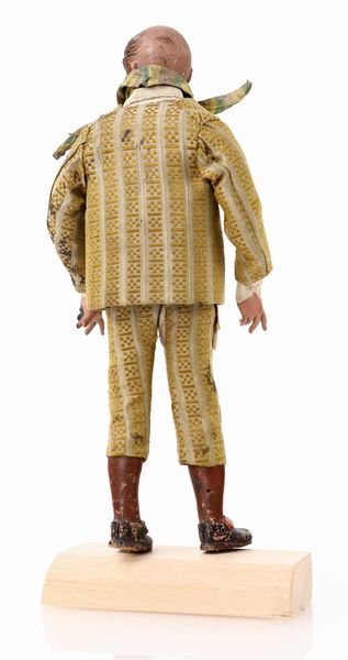 Giovane borghese calvo con bocca socchiusa e fazzoletto al collo  - Asta Dalla Collezione Antonio Latini e altre provenienze Antichi Pastori da Presepe, Accessori e libri sul tema - Associazione Nazionale - Case d'Asta italiane