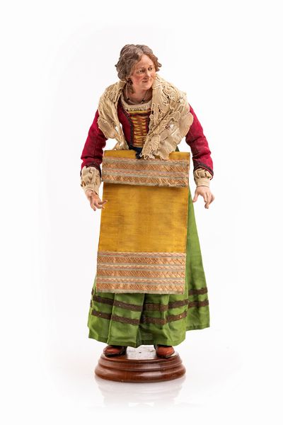 Angelo Viva o De Vivo (attribuito) : Donna ricca con chignon  - Asta Dalla Collezione Antonio Latini e altre provenienze Antichi Pastori da Presepe, Accessori e libri sul tema - Associazione Nazionale - Case d'Asta italiane