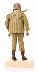 Giovane borghese calvo con bocca socchiusa e fazzoletto al collo  - Asta Dalla Collezione Antonio Latini e altre provenienze Antichi Pastori da Presepe, Accessori e libri sul tema - Associazione Nazionale - Case d'Asta italiane