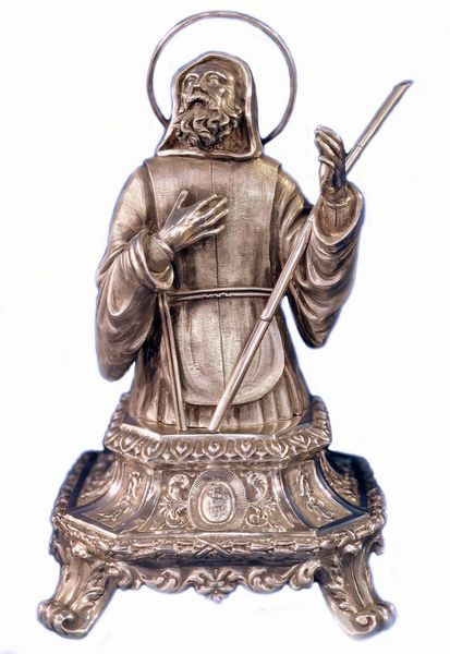 Francesco Saverio Rossi : Scultura italiana in argento raffigurante San Francesco da Paola  - Asta Coralli, Avori e Argenti: capolavori da importanti collezioni italiane - Icone Russe - Associazione Nazionale - Case d'Asta italiane