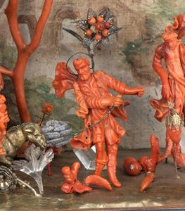 Presepe italiano in corallo, argento e tartaruga  - Asta Coralli, Avori e Argenti: capolavori da importanti collezioni italiane - Icone Russe - Associazione Nazionale - Case d'Asta italiane