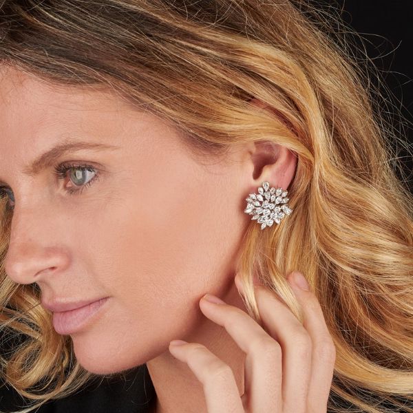PAIO DI ORECCHINI CON DIAMANTI  - Asta Gioielli - Associazione Nazionale - Case d'Asta italiane