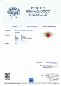 ANELLO CON RUBINO E DIAMANTI  - Asta Gioielli - Associazione Nazionale - Case d'Asta italiane