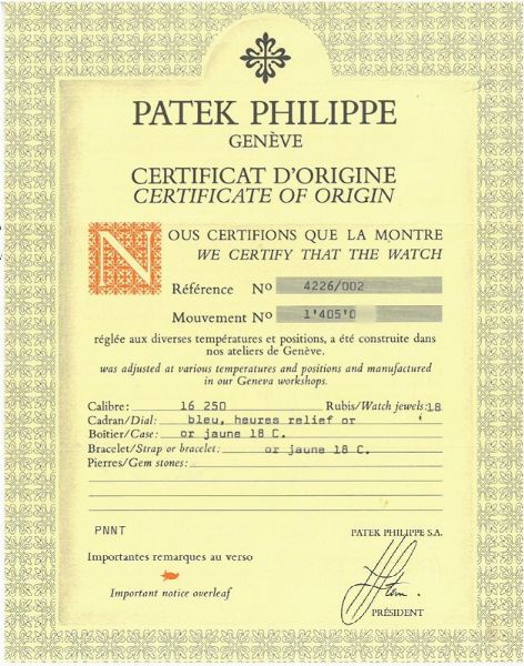 PATEK PHILIPPE : PATEK PHILIPPE ELLIPSE REF. 4226 N. 14050XX ANNO 2004  - Asta OROLOGI DA POLSO E DA TASCA - Associazione Nazionale - Case d'Asta italiane