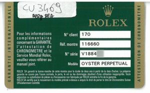 ROLEX : ROLEX SEA-DWELLER DEEP SEA REF. 116660 N. V1884XX ANNO 2009  - Asta OROLOGI DA POLSO E DA TASCA - Associazione Nazionale - Case d'Asta italiane