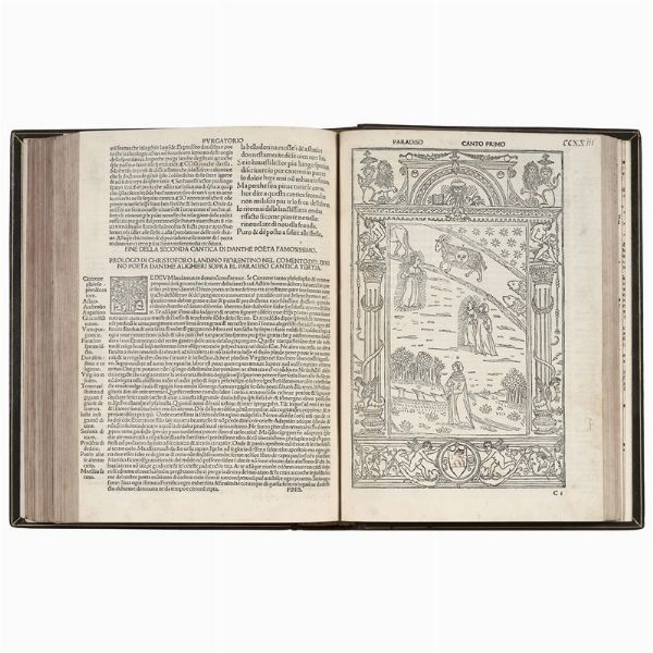 (Illustrati 400)   ALIGHIERI, Dante.   Comento di Christophoro Landino fiorentino sopra la comedia di Danthe Alighieri poeta fiorentino  . (Impressi in uenesia : per Bernardino benali & Matthio da parma, 1491 adi iii marzo).  - Asta LIBRI, MANOSCRITTI E AUTOGRAFI - Associazione Nazionale - Case d'Asta italiane