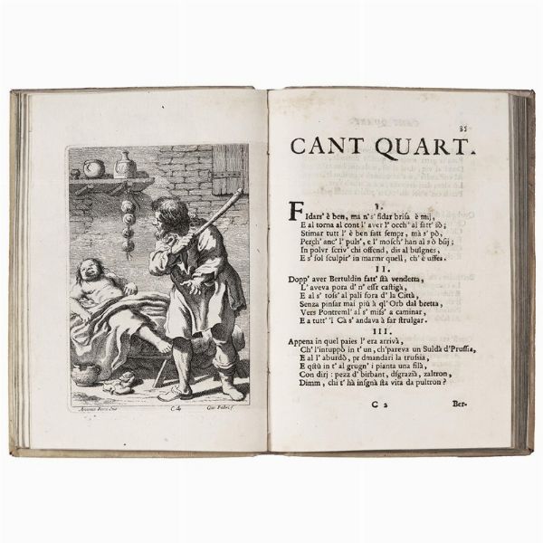 (Bologna - Illustrati 700)   BUINI, Giuseppe Maria.   L&rsquo;dsgrazi d&rsquo;Bertuldin dalla Zena  . (Bologna, Costantino Pisarri, imprimatur datato 1736).  - Asta LIBRI, MANOSCRITTI E AUTOGRAFI - Associazione Nazionale - Case d'Asta italiane