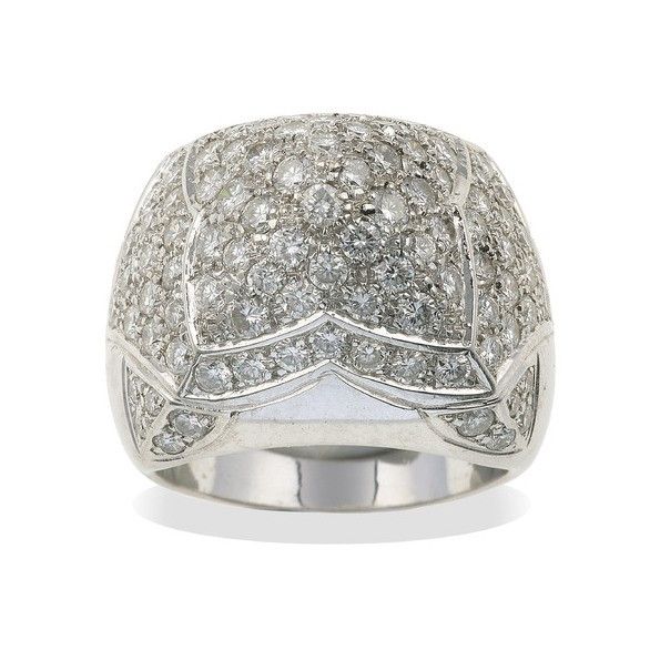 Bulgari. Anello Piramide in oro bianco e pav di diamanti<BR>  - Asta Fine Jewels - Associazione Nazionale - Case d'Asta italiane