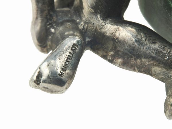 M. Buccellati. Puttino su posacenere in malachite  - Asta Fine Jewels - Associazione Nazionale - Case d'Asta italiane