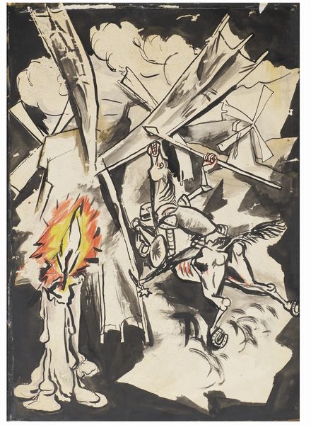 Renato Guttuso : Bozzetto teatrale  - Asta Arte Moderna e Contemporanea - Associazione Nazionale - Case d'Asta italiane