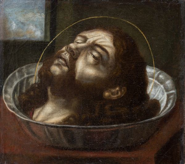 Scuola lombarda, XVI secolo : Testa di San Giovanni Battista  - Asta Antiquariato, Dipinti antichi e del XIX secolo - Associazione Nazionale - Case d'Asta italiane