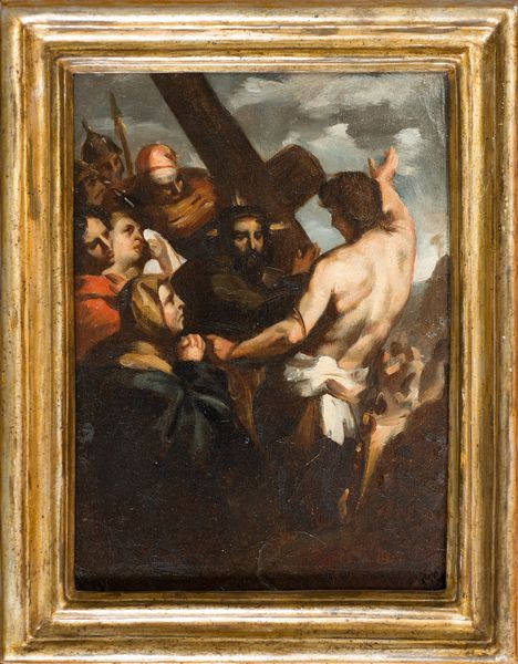 Scuola Napoletana, seconda metà XVII secolo : Cristo beffato  - Asta Antiquariato, Dipinti antichi e del XIX secolo - Associazione Nazionale - Case d'Asta italiane