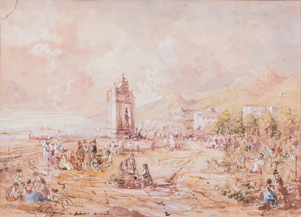 Giacinto Gigante : Lo scaricaturo, Antico mercato di Salerno  - Asta Antiquariato, Dipinti antichi e del XIX secolo - Associazione Nazionale - Case d'Asta italiane