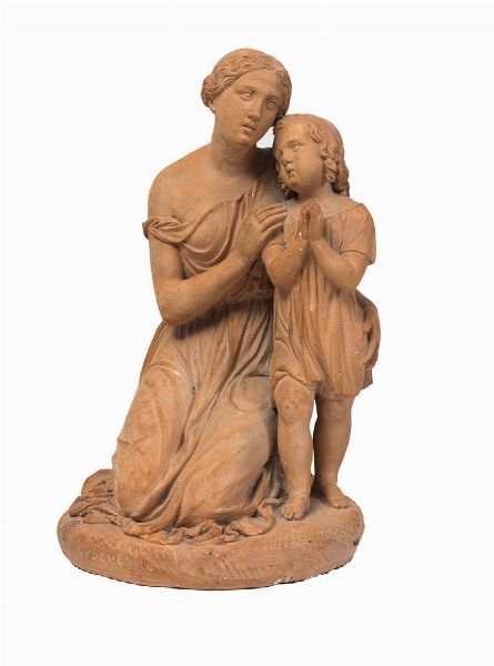 Francesco  Liberti (Napoli, XIX secolo) : Maternit  - Asta Antiquariato, Dipinti antichi e del XIX secolo - Associazione Nazionale - Case d'Asta italiane