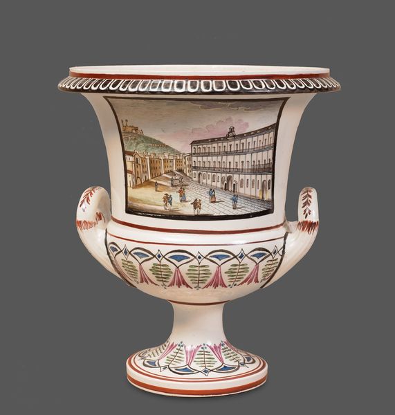 Manifattura Giustiniani, inizi XIX secolo : Vaso a cratere biansato  - Asta Antiquariato, Dipinti antichi e del XIX secolo - Associazione Nazionale - Case d'Asta italiane