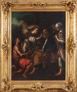 cerchia di Mattia Preti (Taverna,1613 – La Valletta, 1699) - Tobia guarisce il padre cieco