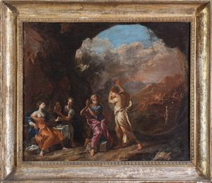 Domenico Gargiulo, detto Micco Spadaro (Napoli, 1610 -1675) : Lot e le figlie  - Asta Antiquariato, Dipinti antichi e del XIX secolo - Associazione Nazionale - Case d'Asta italiane