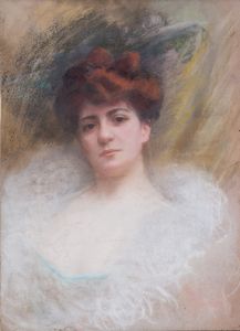 Pietro Scoppetta (Amalfi, 1863 - Napoli, 1920) - Ritratto femminile