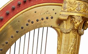 Erard Freres  Francia, XIX secolo : Arpa a pedali  - Asta Antiquariato, Dipinti antichi e del XIX secolo - Associazione Nazionale - Case d'Asta italiane