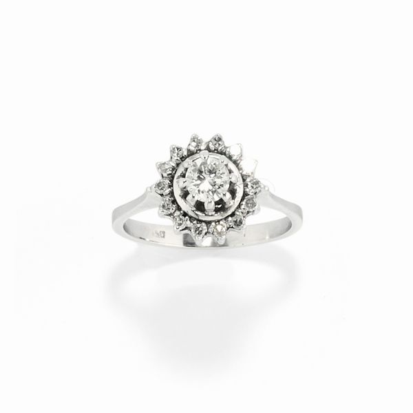 CHIMENTO : Anello e pendente con diamanti  - Asta Gioielli - Associazione Nazionale - Case d'Asta italiane