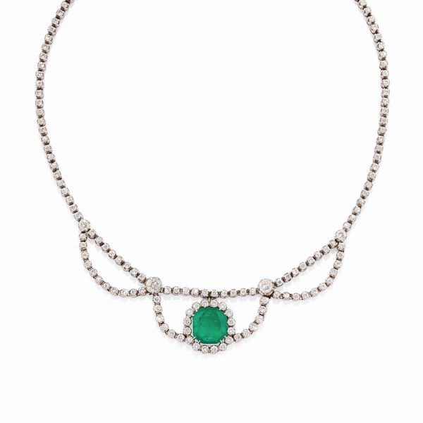 Collana con smeraldo  - Asta Gioielli - Associazione Nazionale - Case d'Asta italiane