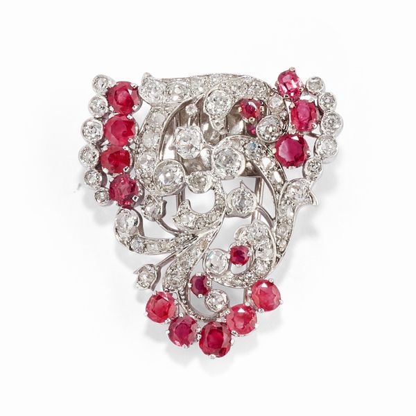 Spilla con rubini  - Asta Gioielli - Associazione Nazionale - Case d'Asta italiane