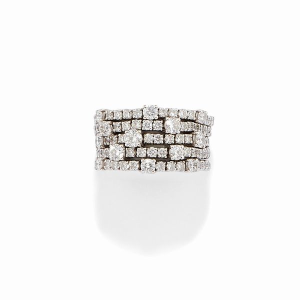 Anello con diamanti  - Asta Gioielli - Associazione Nazionale - Case d'Asta italiane