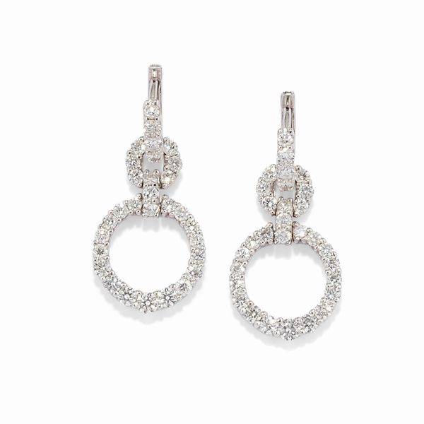 Orecchini pendenti con diamanti  - Asta Gioielli - Associazione Nazionale - Case d'Asta italiane