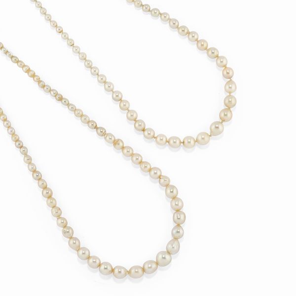 Due collane con perle  - Asta Gioielli - Associazione Nazionale - Case d'Asta italiane