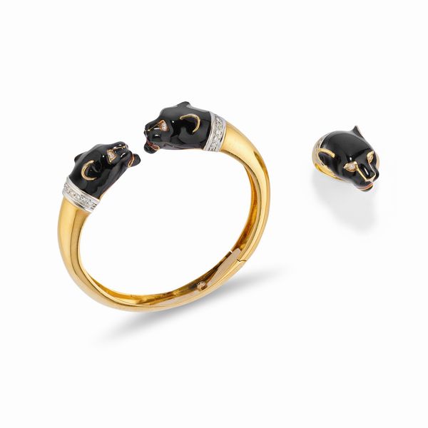 Demi parure con pantere  - Asta Gioielli - Associazione Nazionale - Case d'Asta italiane