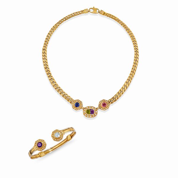 Collana e bracciale con pietre colorate  - Asta Gioielli - Associazione Nazionale - Case d'Asta italiane