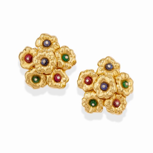 Orecchini a fiore  - Asta Gioielli - Associazione Nazionale - Case d'Asta italiane