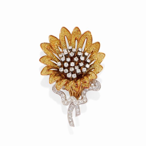Spilla con diamanti  - Asta Gioielli - Associazione Nazionale - Case d'Asta italiane