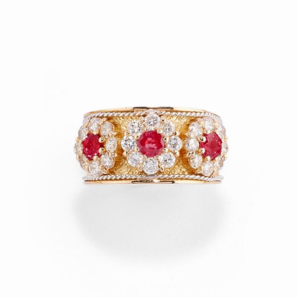 Anello con rubini  - Asta Gioielli - Associazione Nazionale - Case d'Asta italiane