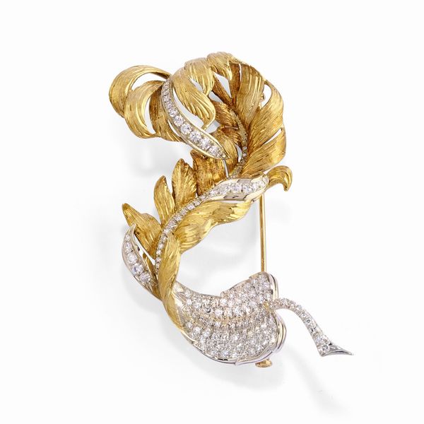 Spilla con diamanti  - Asta Gioielli - Associazione Nazionale - Case d'Asta italiane