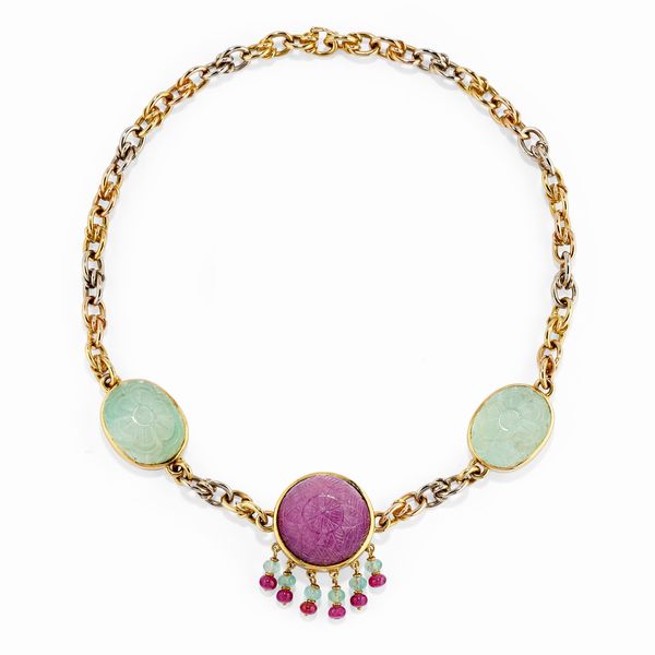 Collana con smeraldi e rubini  - Asta Gioielli - Associazione Nazionale - Case d'Asta italiane
