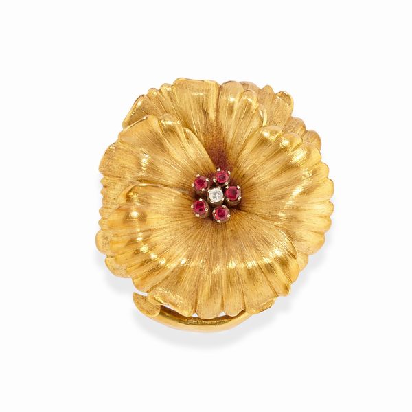 Spilla pendente a fiore  - Asta Gioielli - Associazione Nazionale - Case d'Asta italiane
