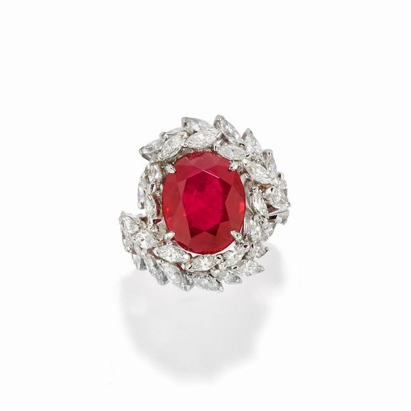 Anello con rubino  - Asta Gioielli - Associazione Nazionale - Case d'Asta italiane