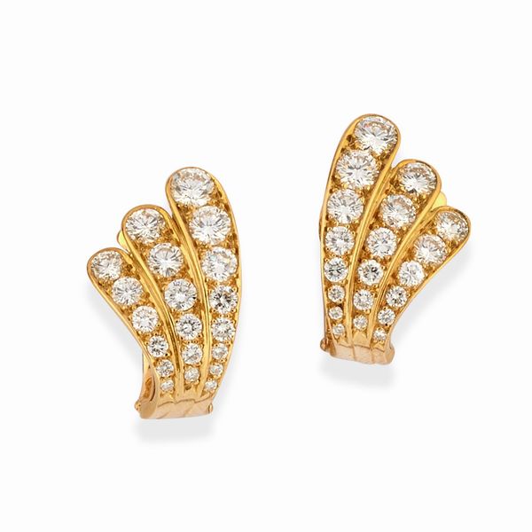 Van Cleef & Arpels : Orecchini con diamanti  - Asta Gioielli - Associazione Nazionale - Case d'Asta italiane