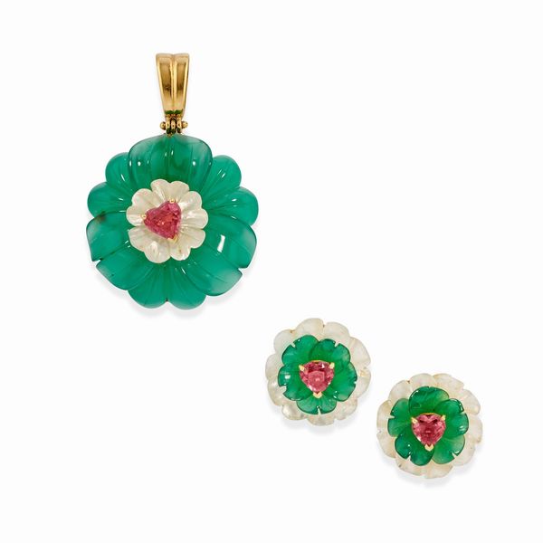 Demi-parure con pietre colorate  - Asta Gioielli - Associazione Nazionale - Case d'Asta italiane