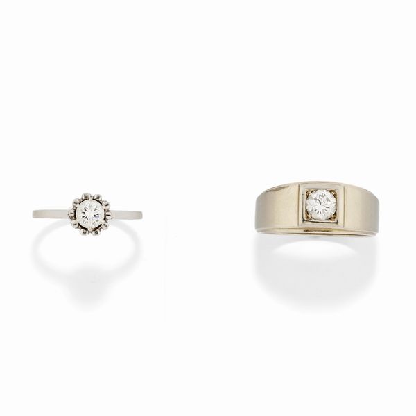 Due anelli con diamanti  - Asta Gioielli - Associazione Nazionale - Case d'Asta italiane