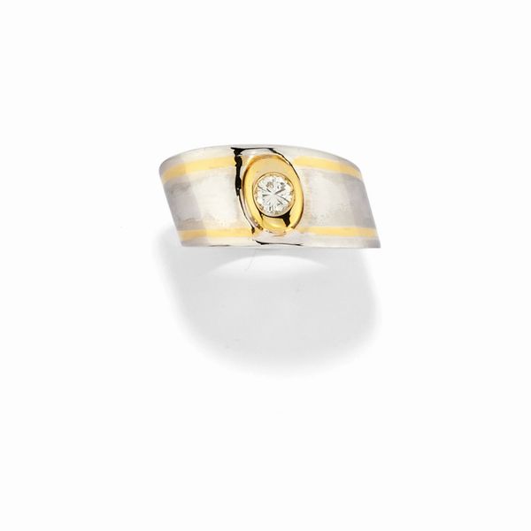 Anello con diamante  - Asta Gioielli - Associazione Nazionale - Case d'Asta italiane