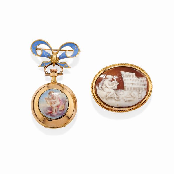 Spilla e orologio  - Asta Gioielli - Associazione Nazionale - Case d'Asta italiane
