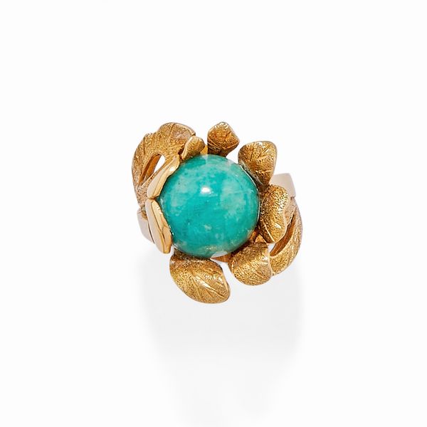 Anello e coppia di orecchini con turchesi  - Asta Gioielli - Associazione Nazionale - Case d'Asta italiane