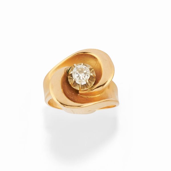 Anello con diamante  - Asta Gioielli - Associazione Nazionale - Case d'Asta italiane