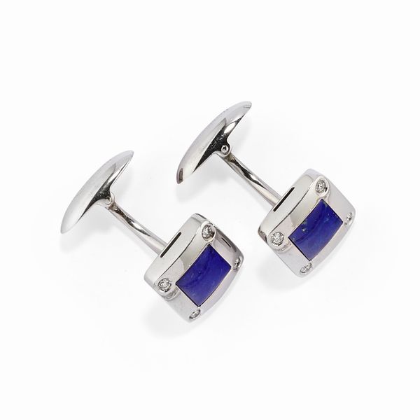 Giorgio Visconti : Coppia di polsini con lapislazzuli  - Asta Gioielli - Associazione Nazionale - Case d'Asta italiane