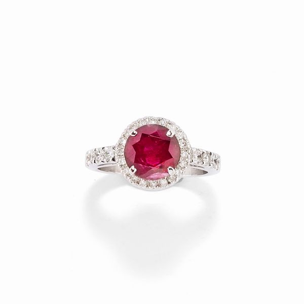 Anello con rubino  - Asta Gioielli - Associazione Nazionale - Case d'Asta italiane