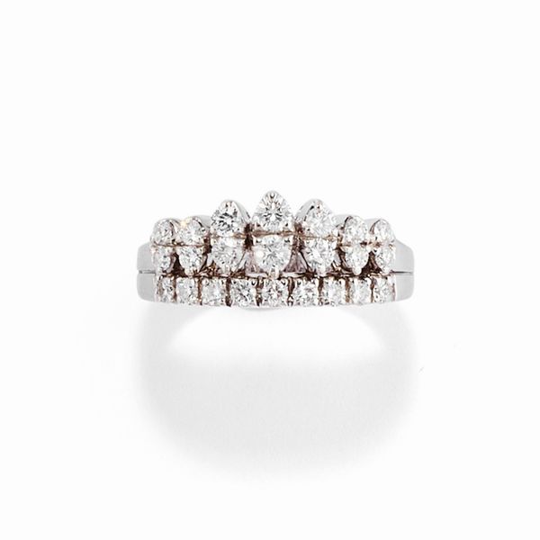 Anello con diamanti  - Asta Gioielli - Associazione Nazionale - Case d'Asta italiane