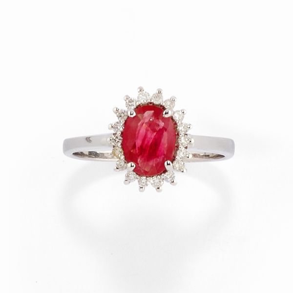 Anello con rubino  - Asta Gioielli - Associazione Nazionale - Case d'Asta italiane