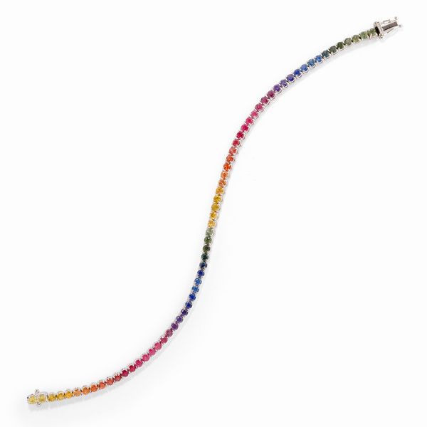 Bracciale tennis Rainbow  - Asta Gioielli - Associazione Nazionale - Case d'Asta italiane